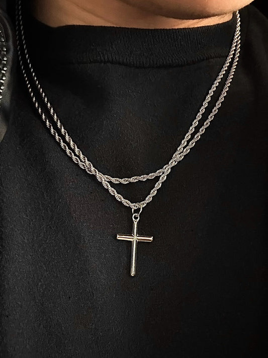 CROSS & ROPE SET (SILVER)